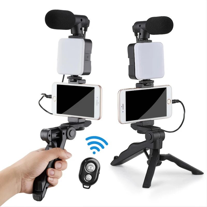 Photography Kit Xiaomi 15T Pro - 携帯電話ホルダー付きvloggingキット,ミニマイク,LEDライト,ライブストリーム,ビデオ,YouTube用の誘導スターター