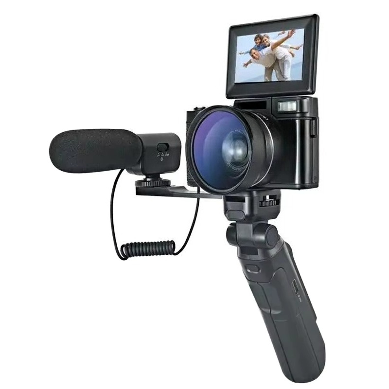 Photography Videos - 4KデジタルVlog撮影用オートフォーカスカムコーダー 写真撮影用 48MPビデオ WiFi接続 3.0インチIPSフリップスクリーン