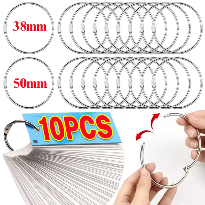 Photography Paper - 1-10 個金属リングバインダーブックリングフォトアルバムバインディングリング DIY オフィスブック紙用オープンループクラスプバインディング用品 38/50 ミリメートル