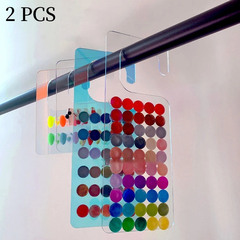 Color Checker Card - 2 個透明ネイルアートディスプレイボードフックネイル見本カラーカードチャートアクリルパレット表示棚マニキュアツール