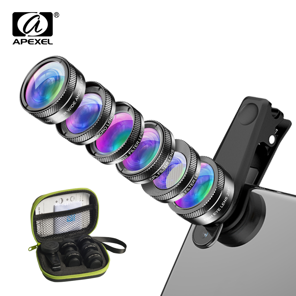 Photography Kit Xiaomi 15T Pro - APEXEL ユニバーサル6 in 1スマホカメラレンズキット 魚眼レンズ 広角マクロレンズ