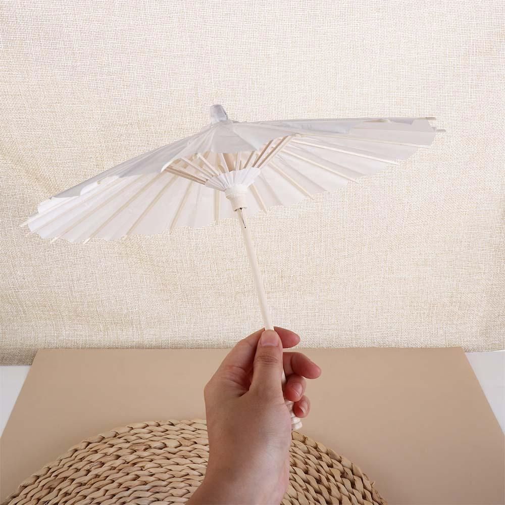 Photography Paper - 直径20/30/40/60cmの紙傘、長柄、DIY手作り絵画用品、無地の伝統的な白い写真撮影用小道具1個