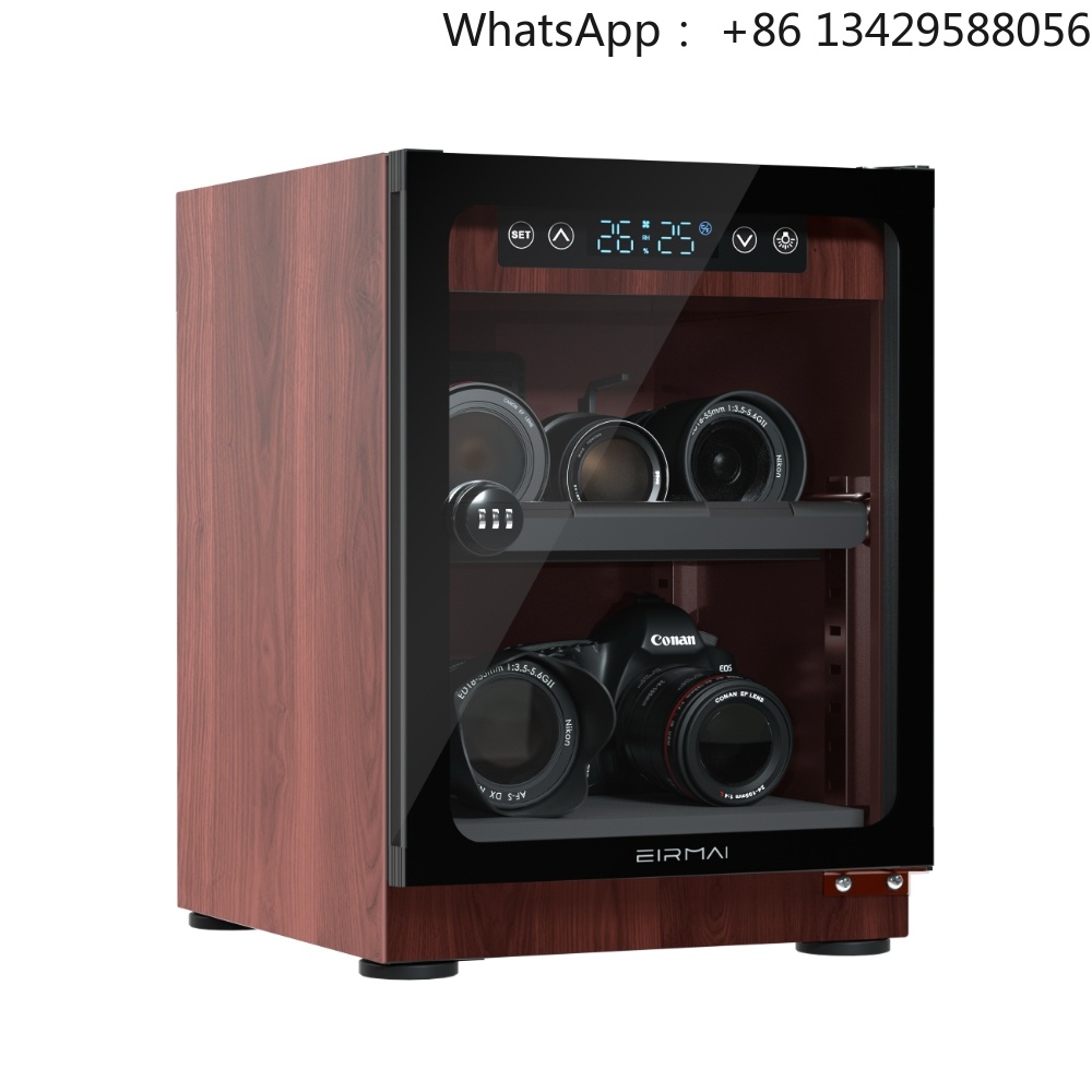 Camera Dry Cabinet - 30L 木目調電子式防湿ボックス ドライキャビネット 一眼レフカメラレンズ スタンプ 写真撮影用除湿キャビネット