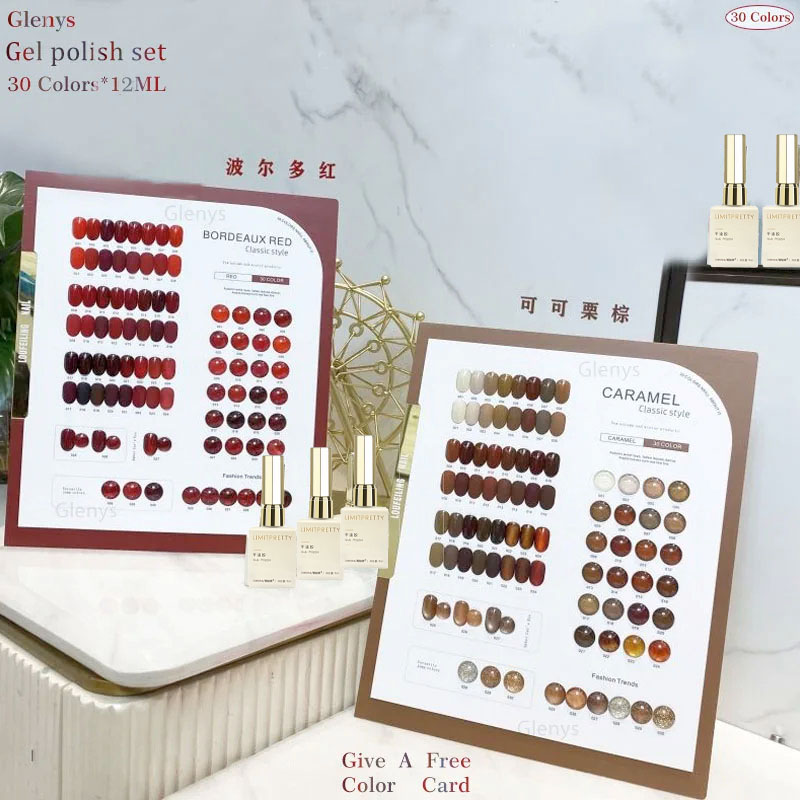 Color Checker Card - グレニーズ30色ネイルポリッシュグルー一年中使える一般用高度な浸漬ジェルカラーマッチングカード工場直販ニス