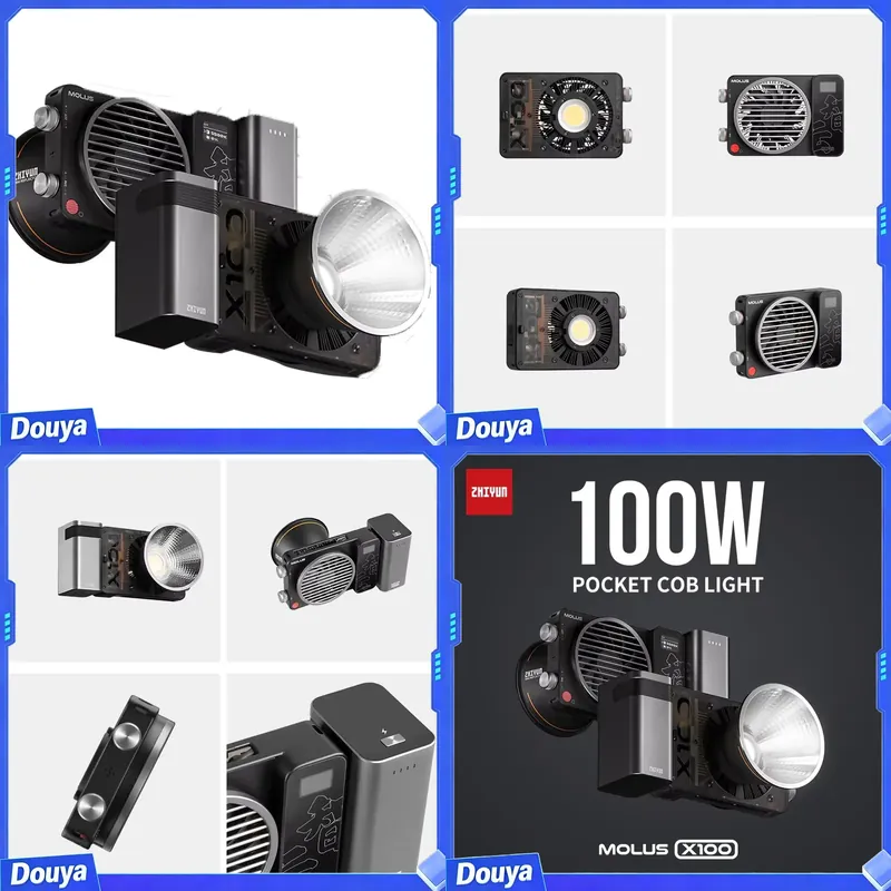 Photography Videos - ZHIYUN Molus X100 100W COB LEDライト。写真撮影やビデオ撮影用の屋外照明。ハンドヘルドで持ち運び可能な小型ライト。