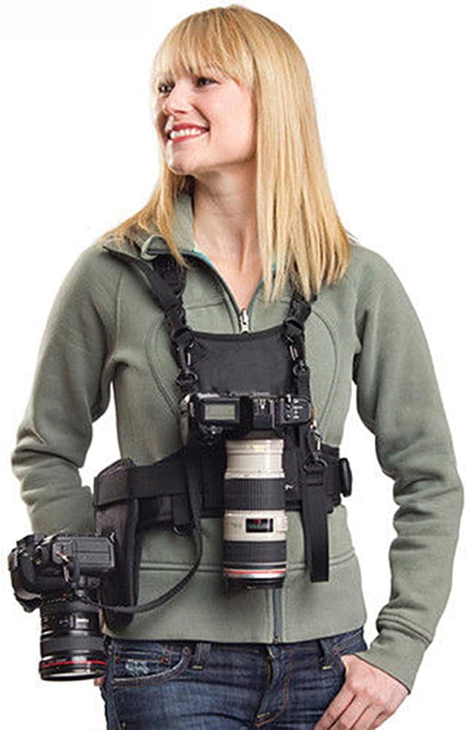 Photography Vest - 運ぶ2デジタル一眼レフカメラダブルショルダーストラップ、胸ハーネスシステムのベスト写真撮影ニコン、キヤノン、ソニー一眼レフ/ビデオカメラ