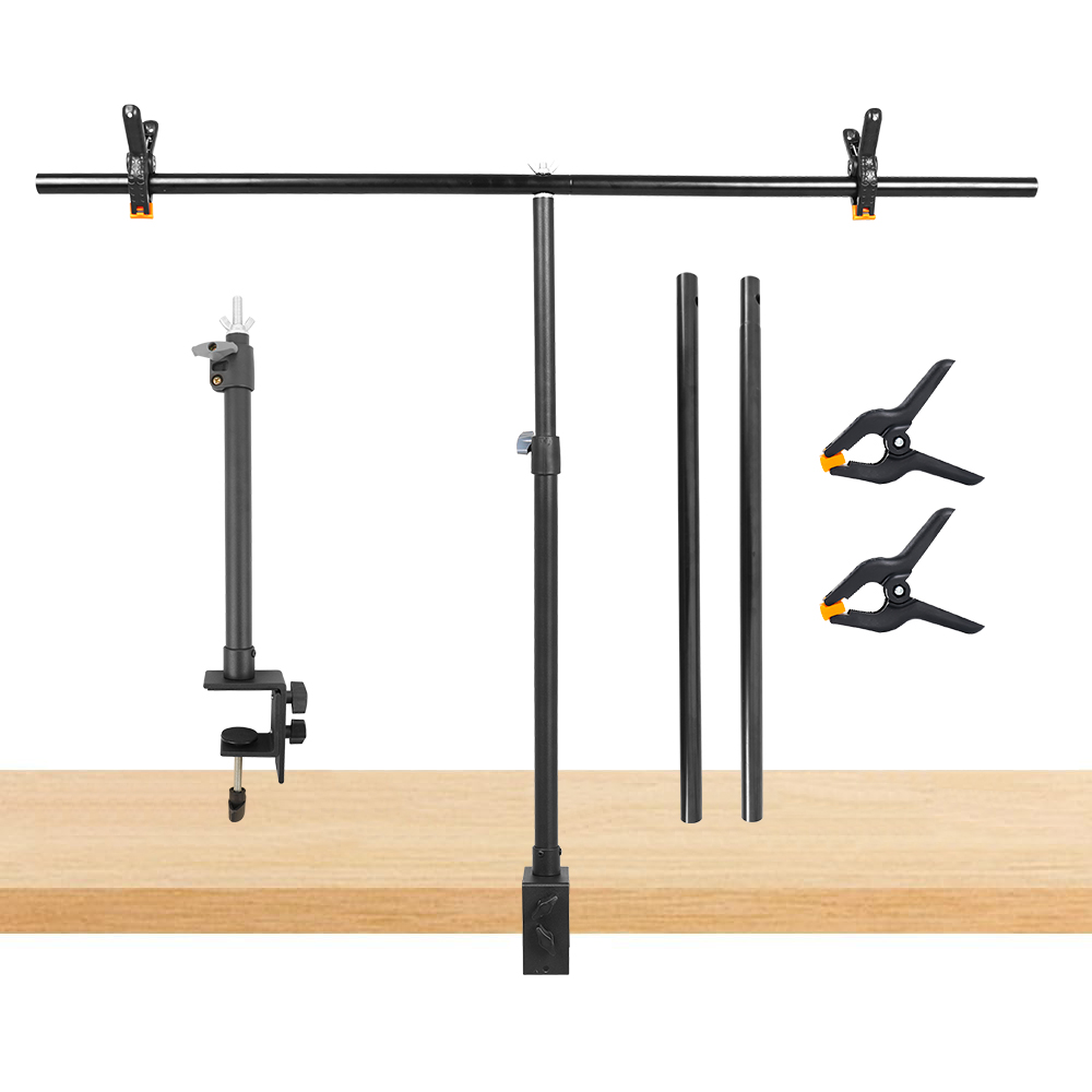 Backdrop Stand Kit - 調整可能なT字型三脚,写真サポートシステム,写真スタジオ,紙,モスリン,小さなデスク