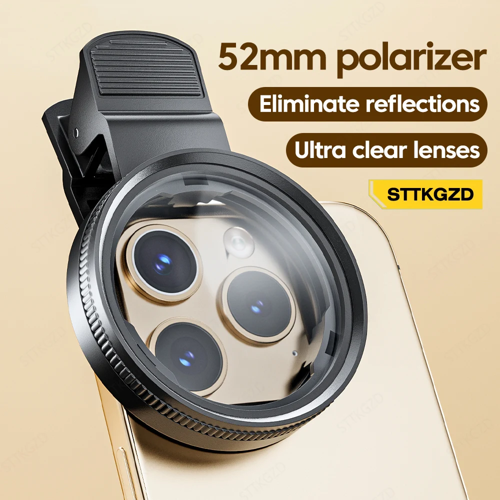 Photography Kit Xiaomi 15T Pro - 新しい52mm CPL携帯電話レンズフィルターレンズクリップカメラアクセサリー円偏光フィルター Canon Nikon全スマートフォン対応