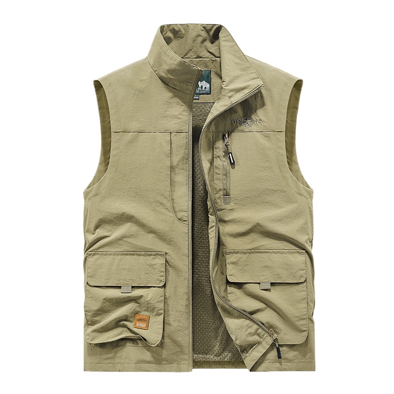Photography Vest - 男性屋外メッシュ薄型チョッキ登山ノースリーブジャケット新しい夏の男性マルチポケット釣り写真通気性ベスト 6