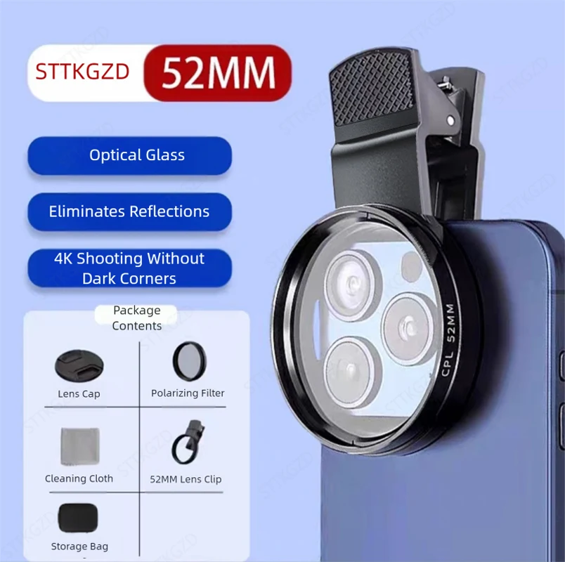 Photography Kit Xiaomi 15T Pro - 52mm CPL 携帯電話レンズフィルター レンズクリップ カメラアクセサリー 円偏光フィルター