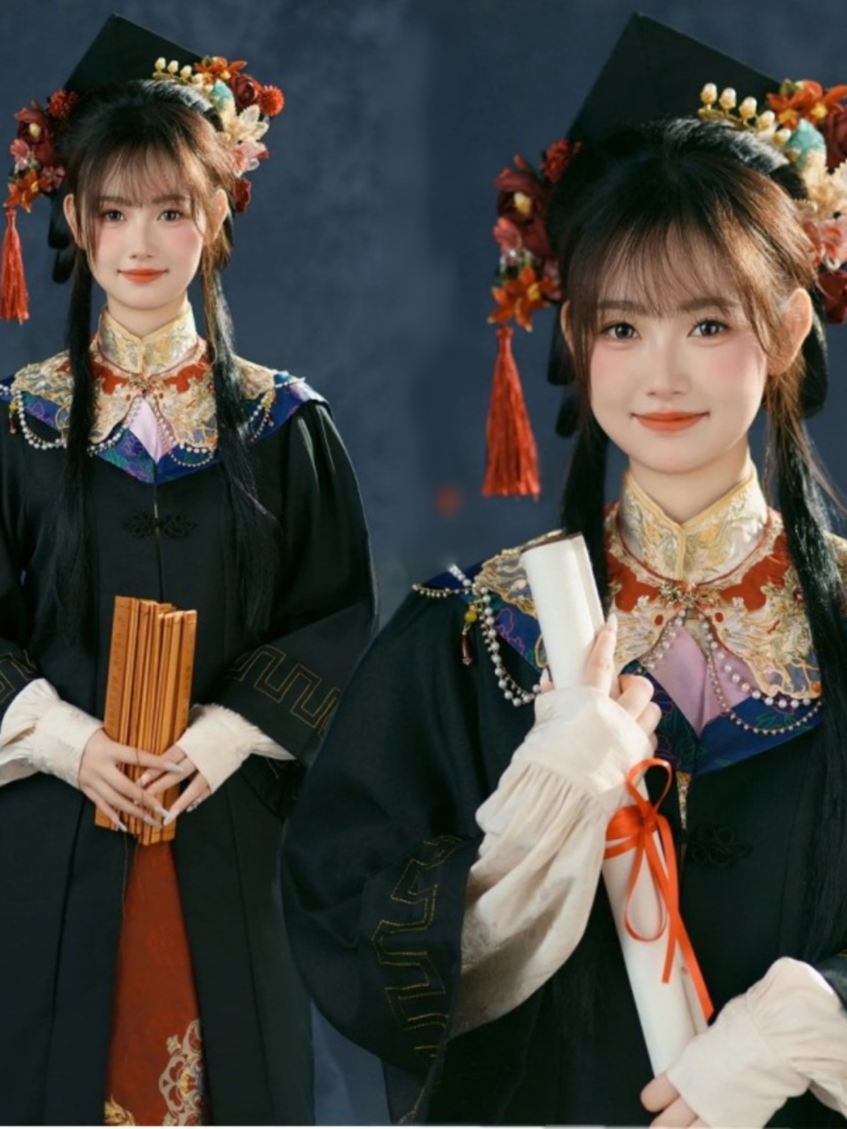 Photography Trend - 新中華風スタジオ写真撮影 明代漢服 女性用卒業式ガウン マフェイススカート付き ナショナルトレンドファッション