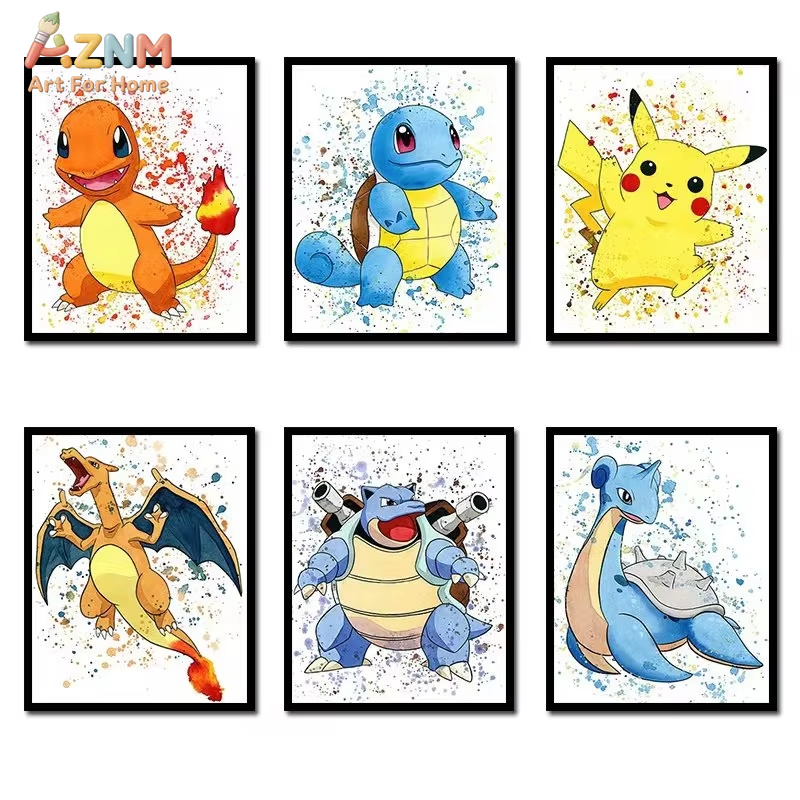 Photography Nature - 1PC、アニメポケモンキャンバス絵画フシギダネポスターとプリント水彩壁アート画像家の装飾子供のギフト
