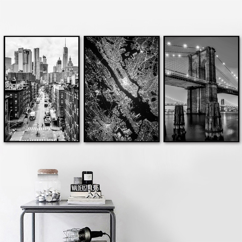 1pc フレームレスキャンバス絵画ニューヨーク市キャンバス絵 - Photography New York のレビューと価格
