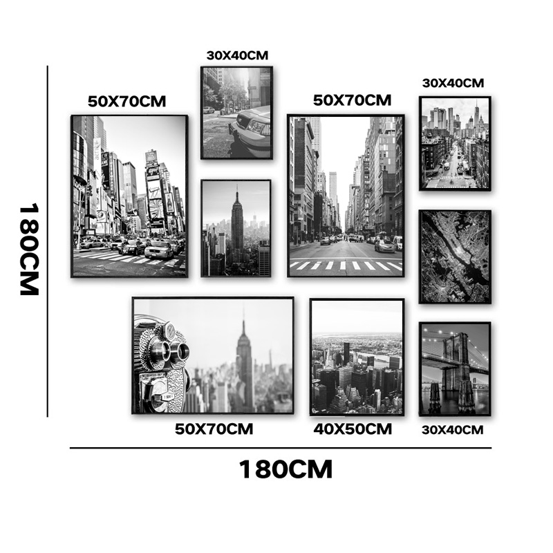 1pc フレームレスキャンバス絵画ニューヨーク市キャンバス絵 - Photography New York のレビューと価格