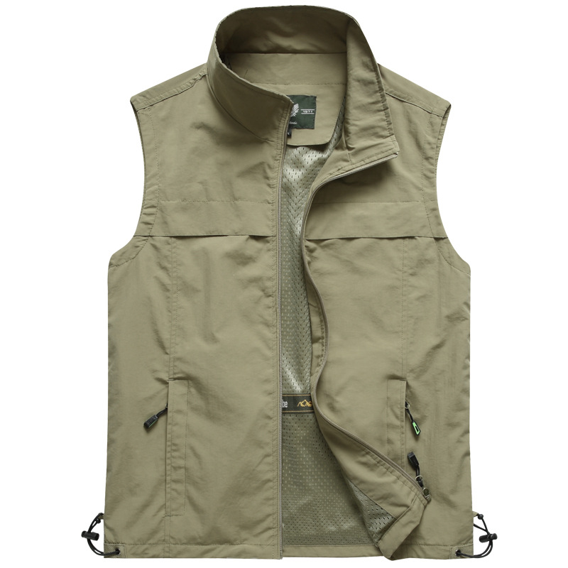 男性屋外メッシュ薄型チョッキ登山ノースリーブジャケット新しい - Photography Vest のレビューと価格