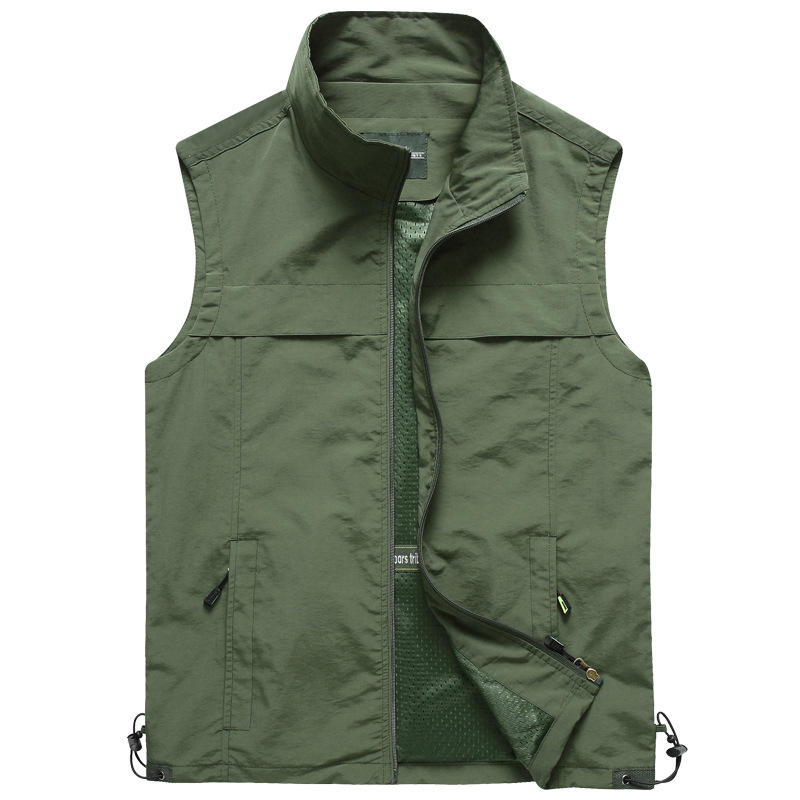 男性屋外メッシュ薄型チョッキ登山ノースリーブジャケット新しい - Photography Vest のレビューと価格