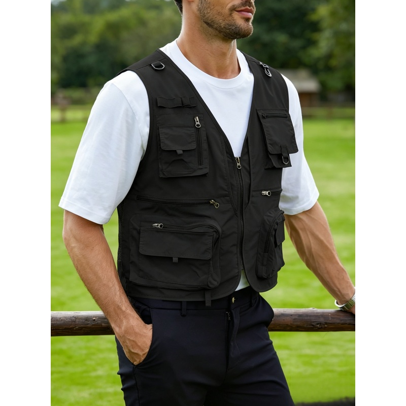 メンズアウトドアベスト 新型多機能作業服 面接 撮影 釣り  - Photography Vest のレビューと価格