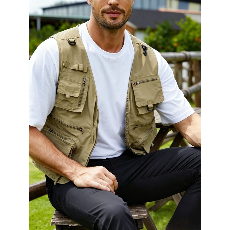 メンズアウトドアベスト 新型多機能作業服 面接 撮影 釣り  - Photography Vest のレビューと価格