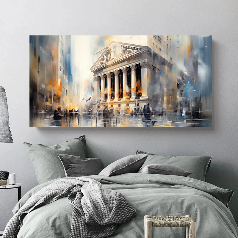 ニューヨーク証券取引所抽象キャンバス絵画プリント、トレーディ - Photography New York のレビューと価格