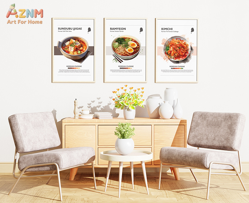 AZNM フレームレスキャンバスポスター 韓国料理プリント、 - Photography Nature のレビューと価格