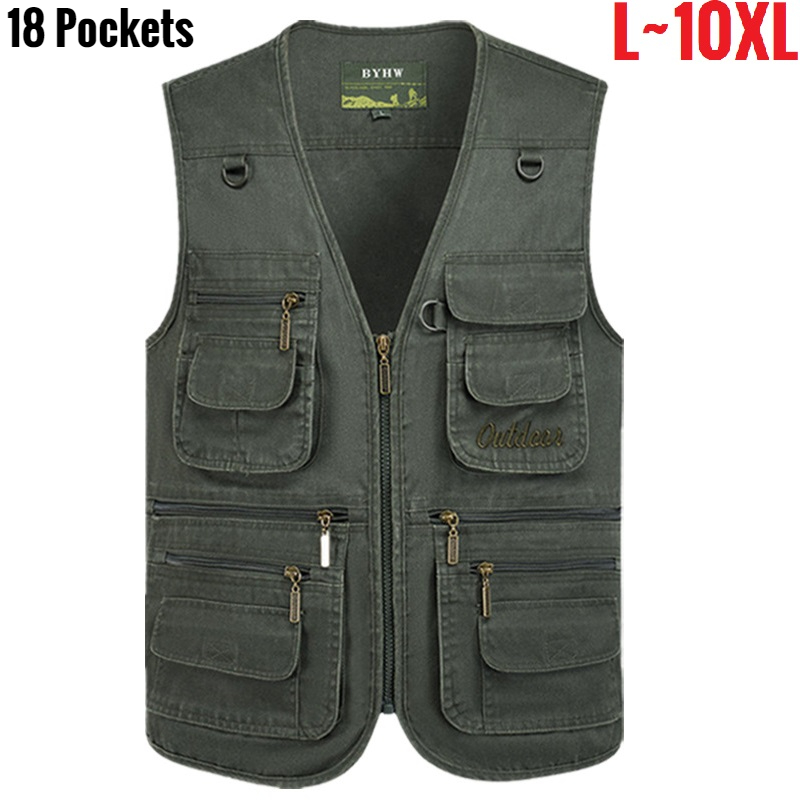 マルチポケットメンズベストジッパーノースリーブジャケット男性 - Photography Vest のレビューと価格
