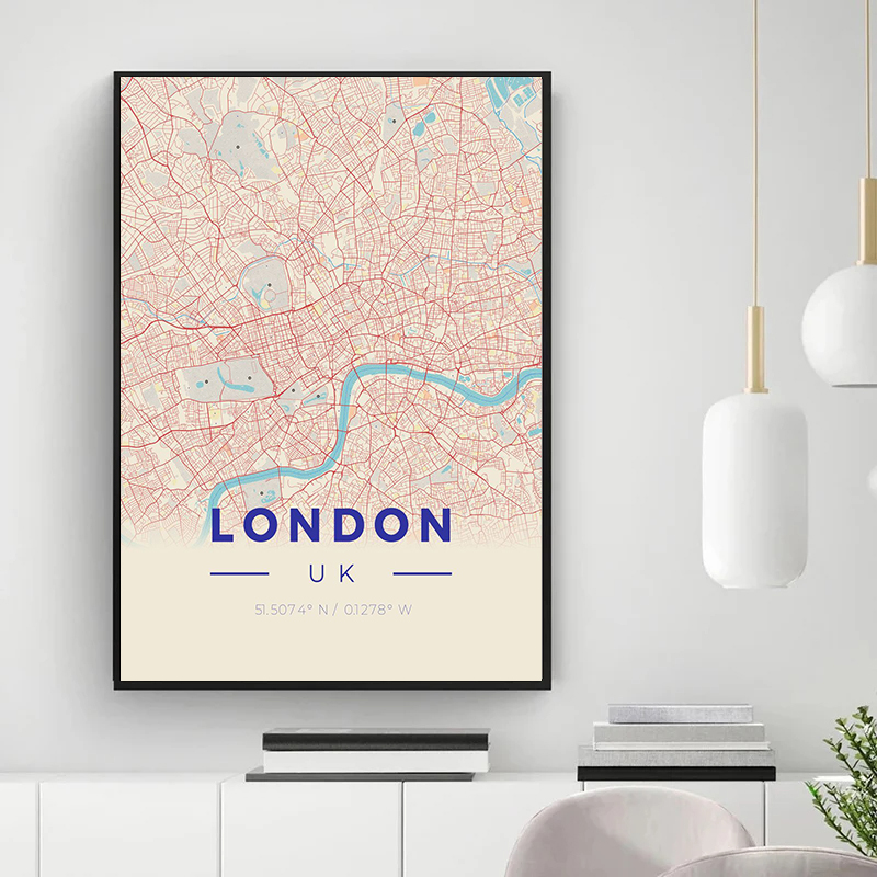 リビングルームの装飾,キャンバス,壁画,ロンドンのポスター, - Photography New York のレビューと価格