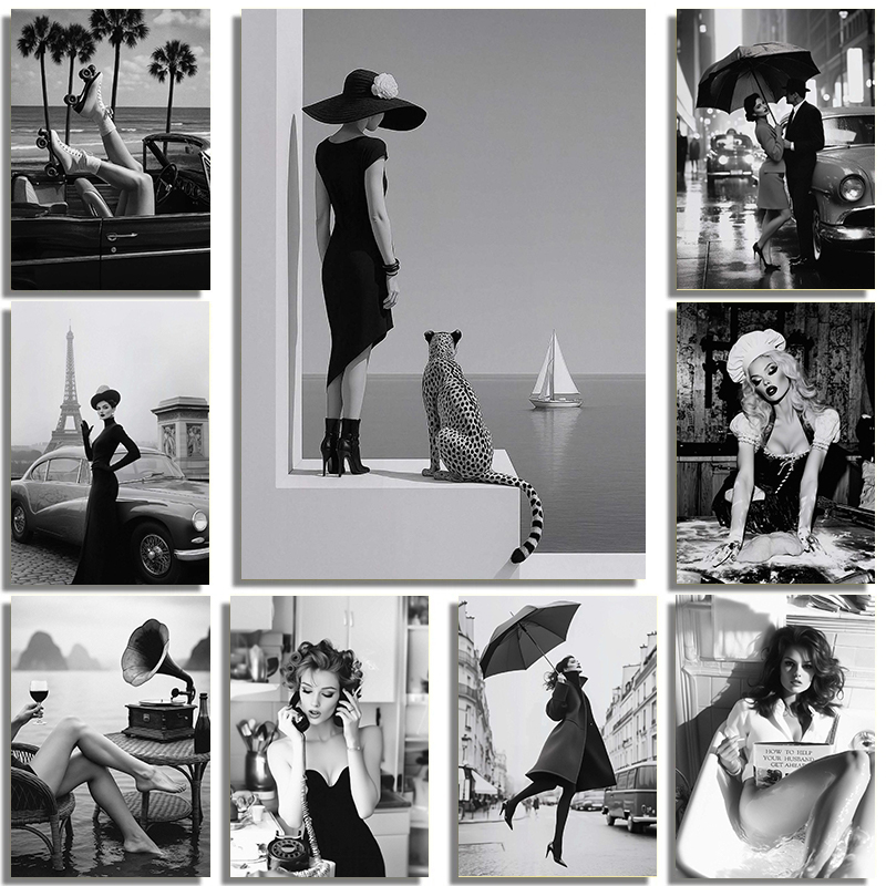 黒と白のファッションストリートインテリアセクシーな美容モデル - Photography Trend のレビューと価格