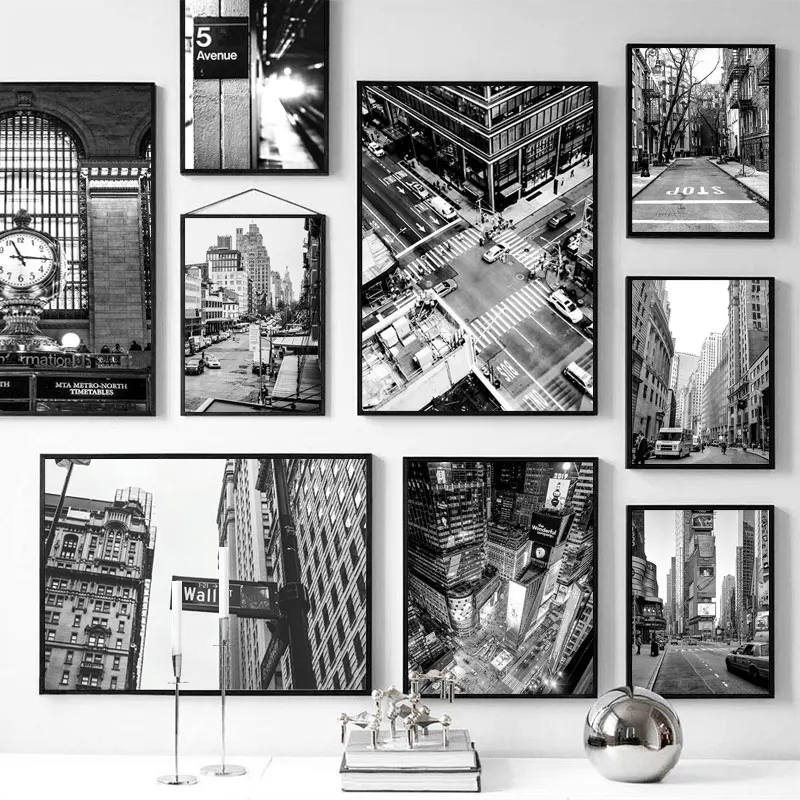 家の壁の芸術,居間のポスター,黒と白 - Photography New York のレビューと価格