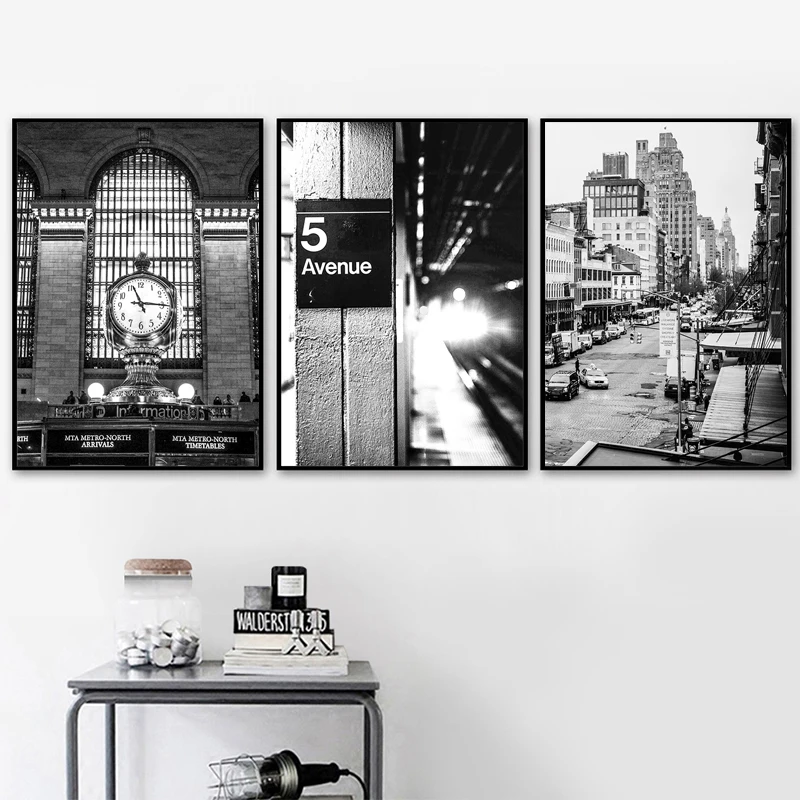 家の壁の芸術,居間のポスター,黒と白 - Photography New York のレビューと価格