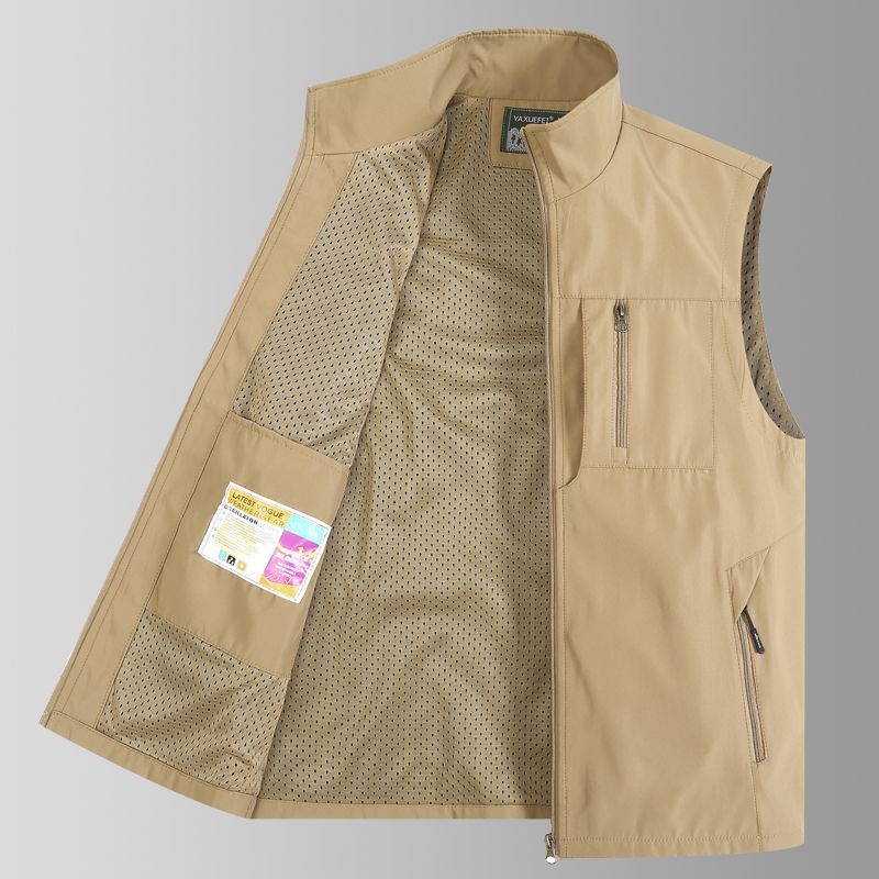 メンズアウトドア多ポケットメッシュ裏地ベスト 春秋通気速乾フ - Photography Vest のレビューと価格