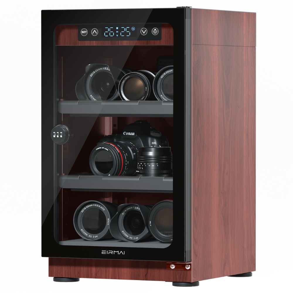 30リットル木目調電子式防湿ボックス ドライキャビネット カ - Camera Dry Cabinet のレビューと価格