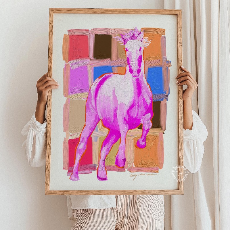 1ピースキャンバス絵画フレームレス面白い馬のファッションウォ - Photography Trend のレビューと価格