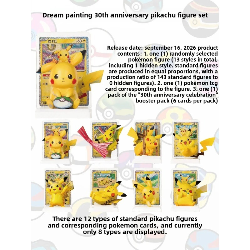 ポケモン30周年記念ピカチュウコレクタブルフィギュアセット、 - Backdrop Stand Kit のレビューと価格