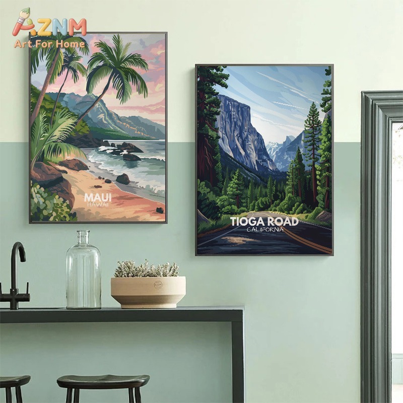 AZNM ヴィンテージ米国国立公園都市風景キャンバスプリント - Photography New York のレビューと価格