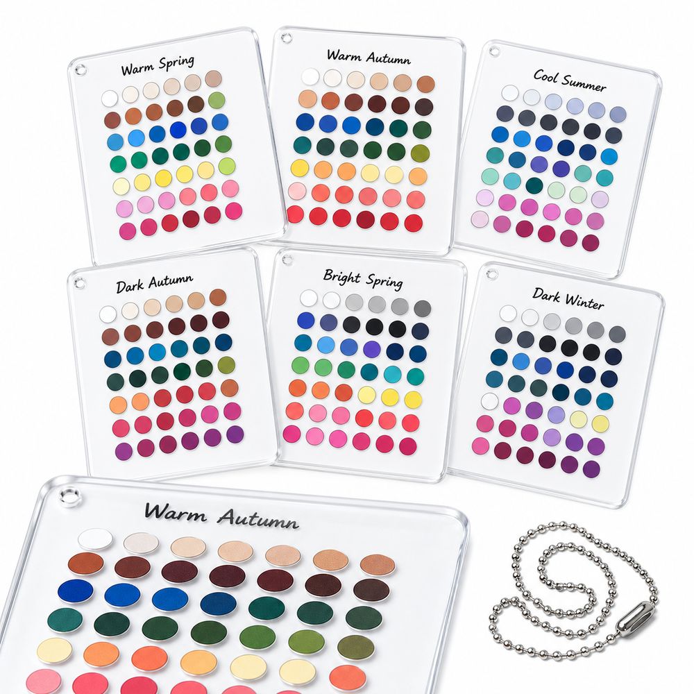 6枚入りアクリル製季節カラー選択カード 透明ベース 両面カラ - Color Checker Card のレビューと価格